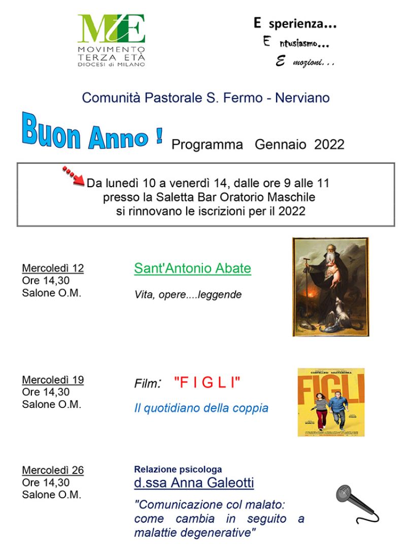 Nerviano – Programma Gennaio 2022