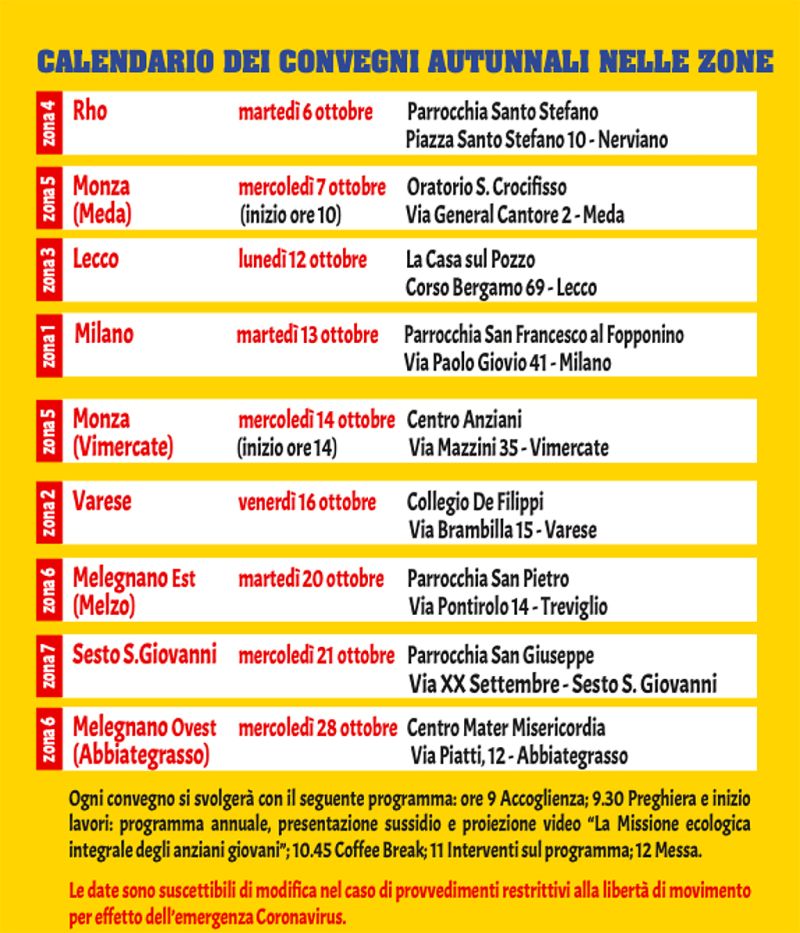 Programma Convegni di Autunno 2020