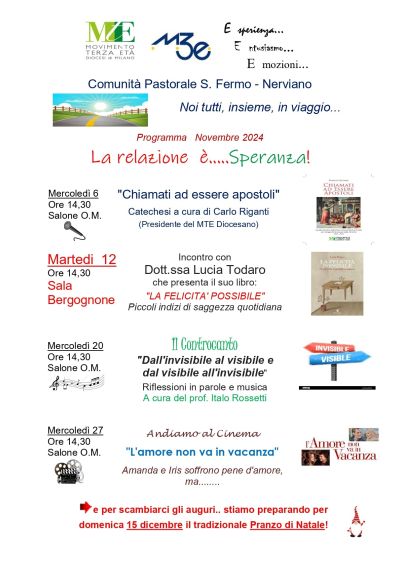 Programma Mese di Novembre Comunità pastorale San Fermo Nerviano