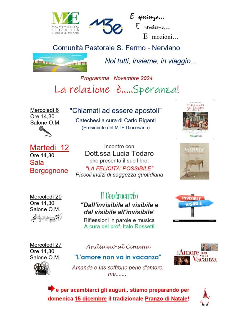 Programma Mese di Novembre Comunità pastorale San Fermo Nerviano