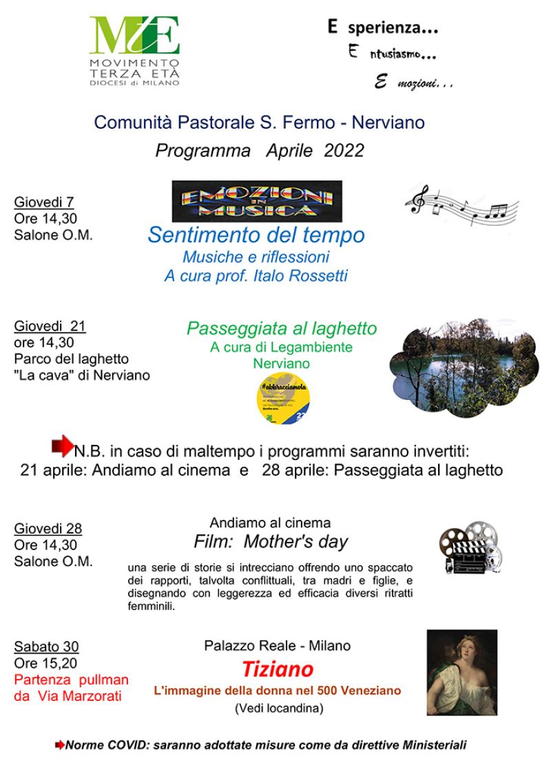 Nerviano – Programma Aprile 2022