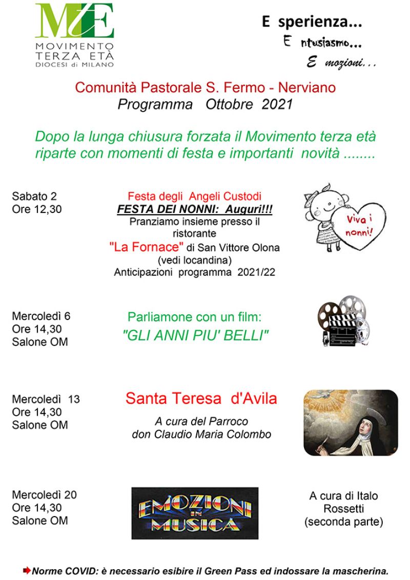 Nerviano – Programma Ottobre 2021