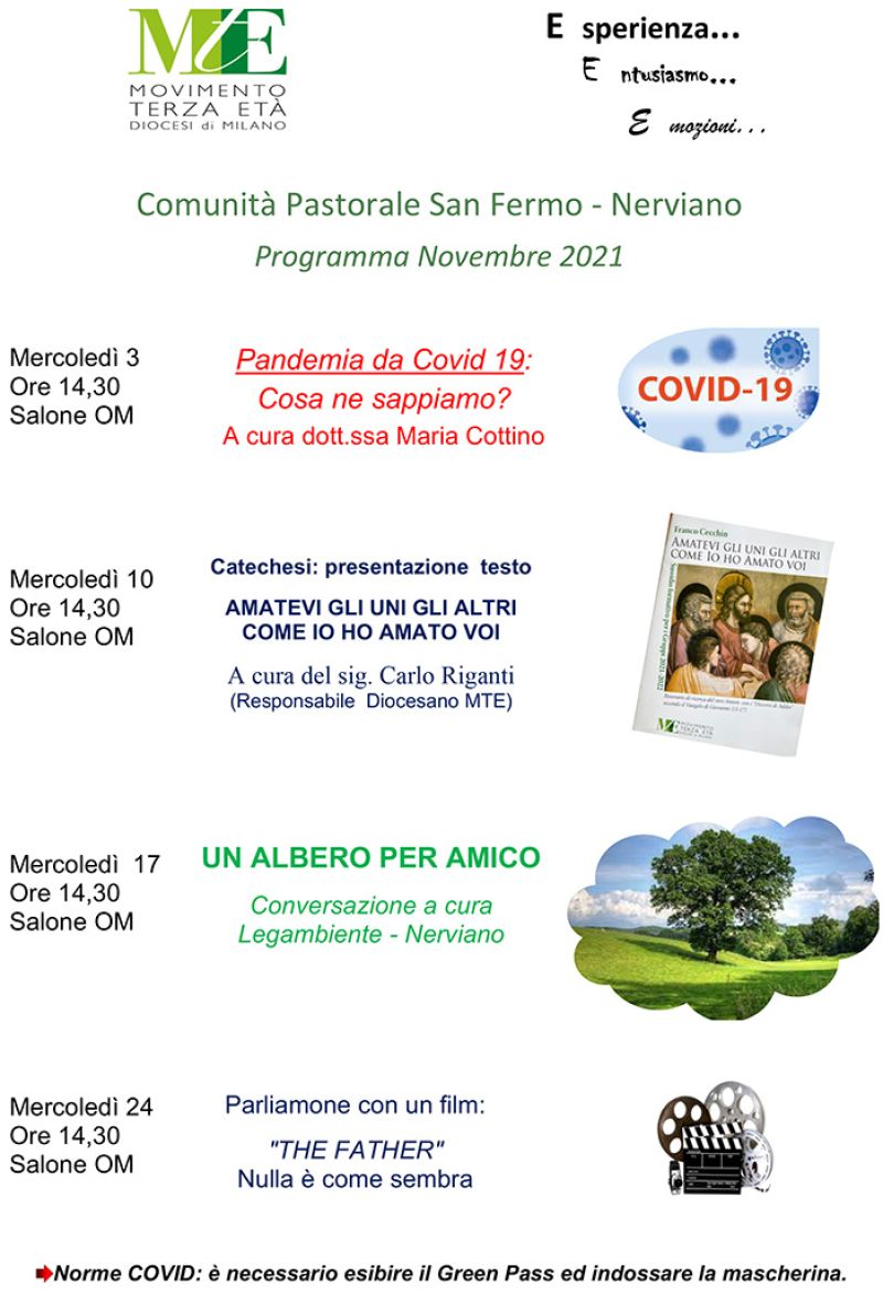 Nerviano – Programma Novembre 2021