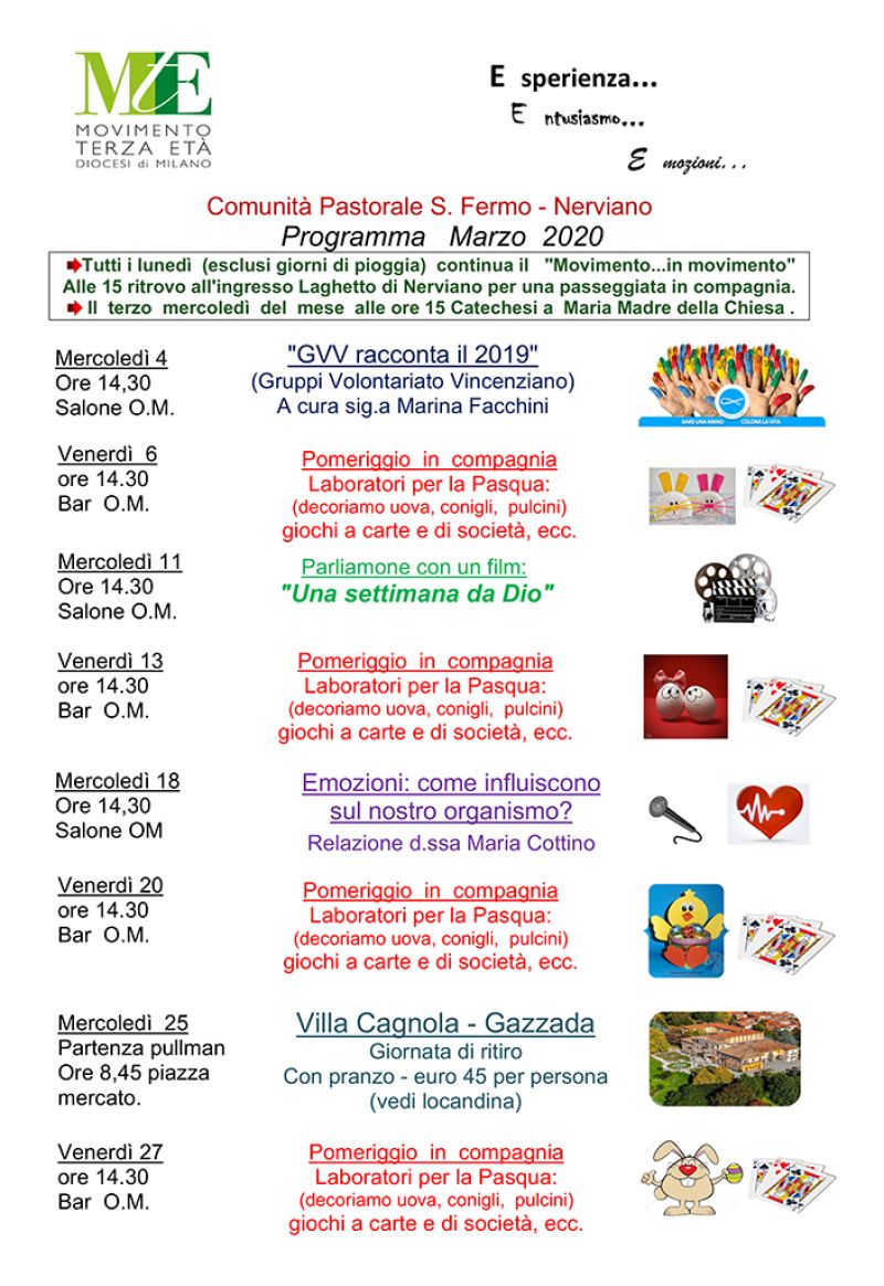 Nerviano – Programma Marzo 2020