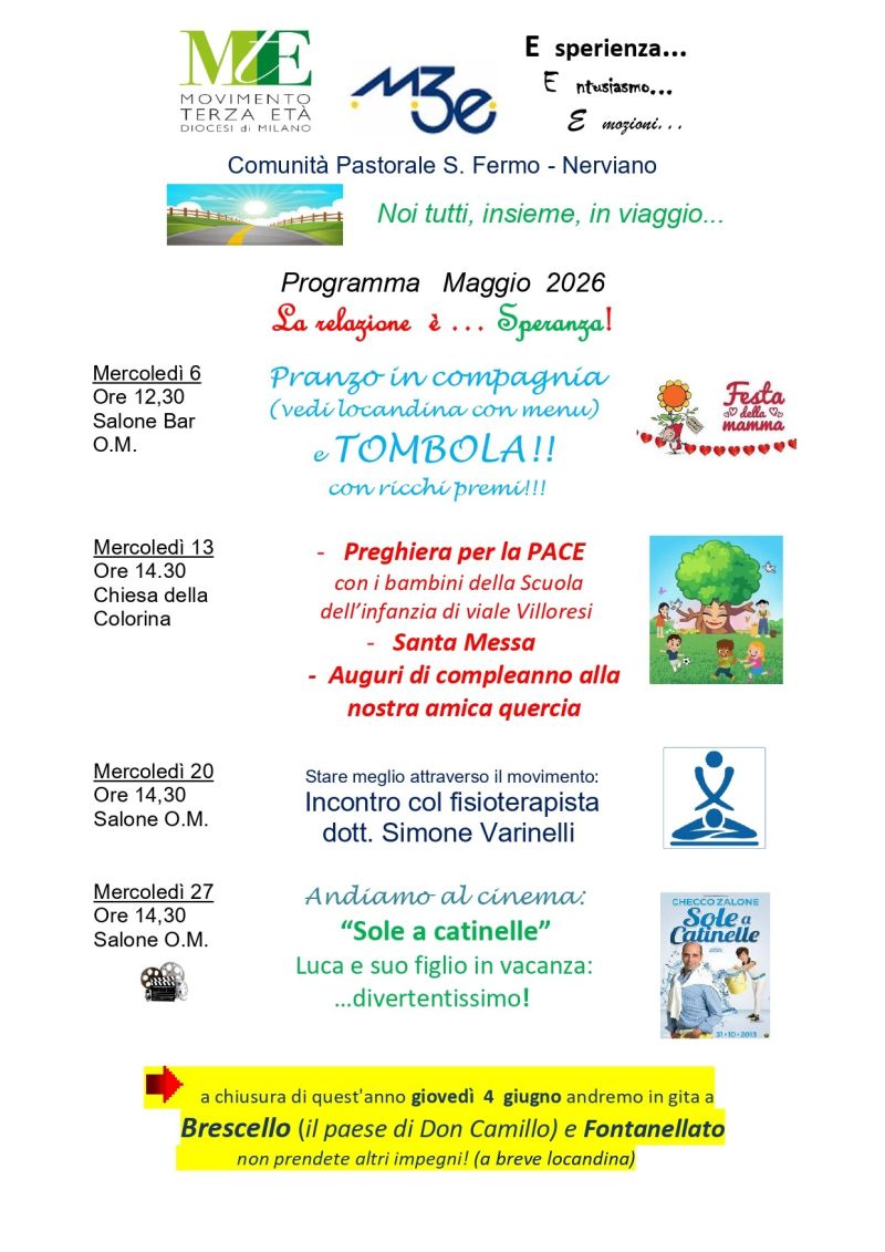 PROGRAMMA DI MAGGIO COMUNITA’ SAN FERMO NERVIANO