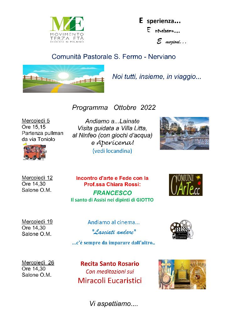 Nerviano – Programma ottobre 2022