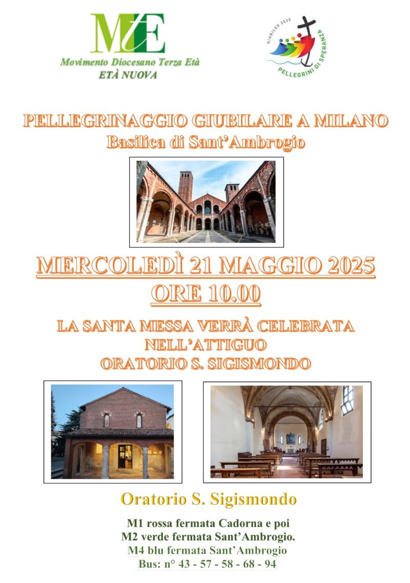 PELLEGRINAGGIO GIUBILARE BASILICA DI SANT’AMBROGIO MILANO