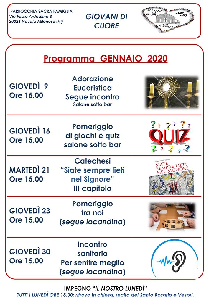 Novate Mil. – Programma gennaio 2020