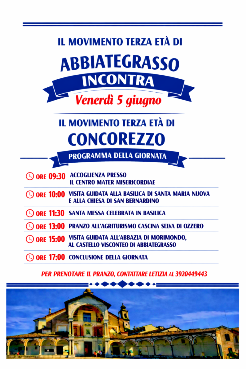 IL GRUPPO TERZA ETA’ DI ABBIATEGRASSO INCONTRAIL GRUPPO TERZA ETA’ DI CONCOREZZO
