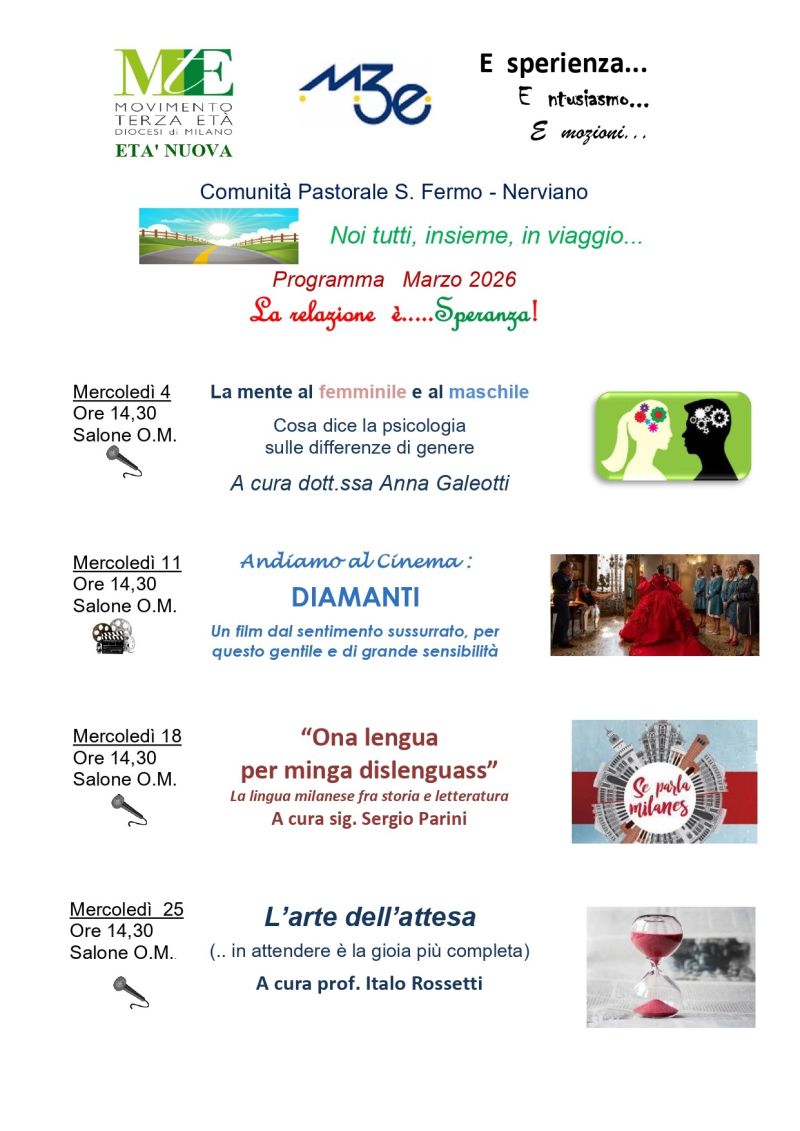 PROGRAMMA MARZO COMUNITA’ PASTORALE SAN FERMO NERVIANO