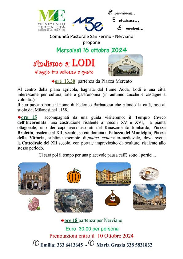 Gita! Andiamo a Lodi. Comunit&agrave; Pastorale San Fermo – Nerviano