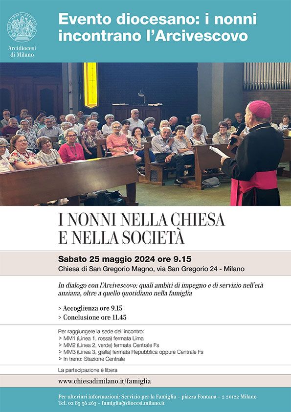 L&rsquo;arcivescovo incontra i nonni: &ldquo;I NONNI NELLA CHIESA E NELLA SOCIETA&rdquo;